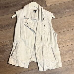 Women's White Denim Vest
